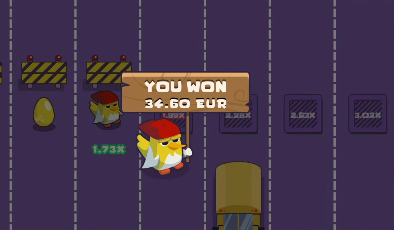 Signes de préparation au jeu réel dans Chicken Cross